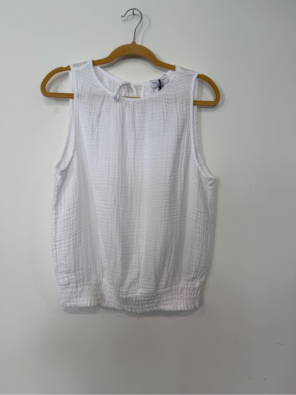 Michael Stars Janelle Double Gauze White Sleeveless Tank